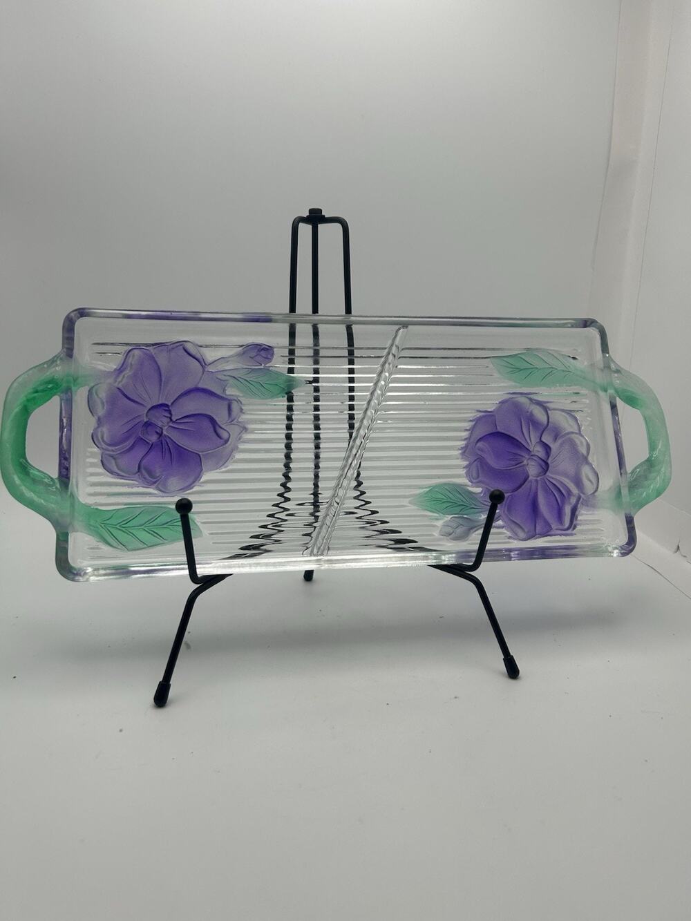 Vintage Sydenstricker. Fused Glass Devided Tray.